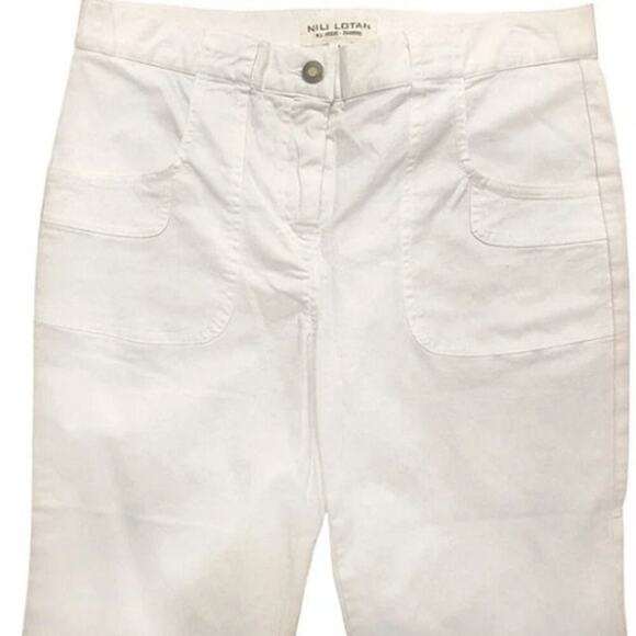 Nili Lotan NWT Oakland Wide-Leg Stretch Twill Pant in‎ Eggshell Women's Size 8 - Picture 4 of 10